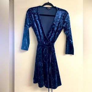 Lulus Blue Velvet Cocktail Dress